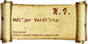 Májer Valéria névjegykártya